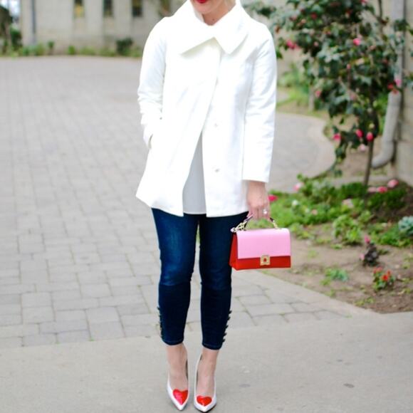 Jack By Bb Dakota Jackets & Coats White Mid Calf Lighter Weight Jacket Size L - Picture 14 of 16